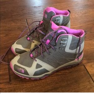 Grey and lilac The North Face hiking boots